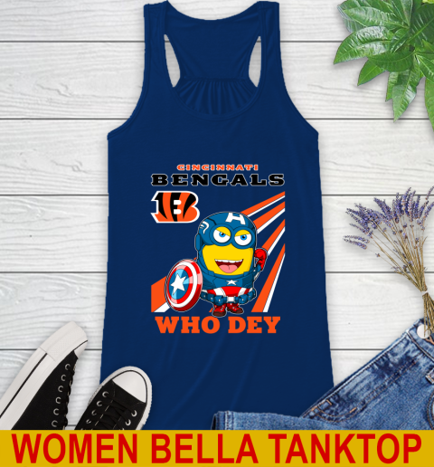 NFL Football Cincinnati Bengals Captain America Marvel Avengers Minion Shirt Racerback Tank 7