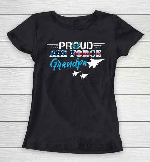 Grandpa Funny Gift Apparel  Proud Air Force Grandpa Gift Us Military Women's T-Shirt