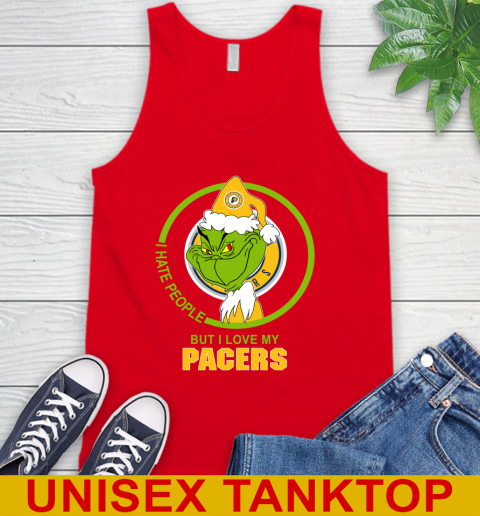 Indiana Pacers NBA Christmas Grinch I Hate People But I Love My Favorite Basketball Team Tank Top 6