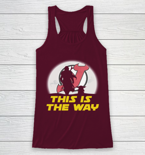 New Jersey Devils NHL Ice Hockey Star Wars Yoda And Mandalorian This Is The Way Racerback Tank 2