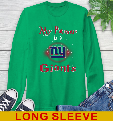 NFL Football Harry Potter My Patronus Is A New York Giants Long Sleeve T-Shirt 8