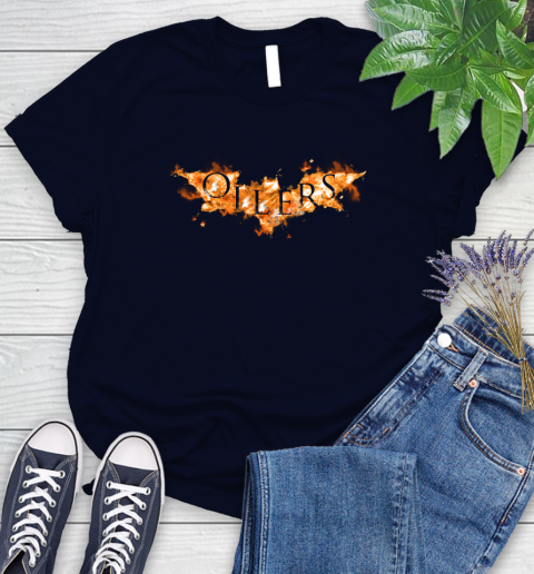 NHL Edmonton Oilers Batman Logo DC Hockey Sports Shirts Women's T-Shirt 2