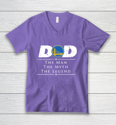 Golden State Warriors NBA Basketball Dad The Man The Myth The Legend V-Neck T-Shirt 8