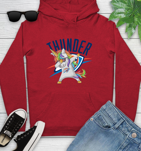 Oklahoma City Thunder NBA Basketball Funny Unicorn Dabbing Sports Youth Hoodie 11