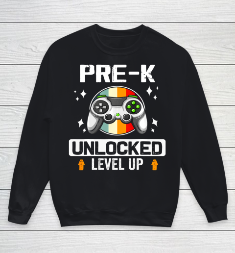 Next Level t shirts Pre K Unlocked Level Up Back To School Gamer Youth Sweatshirt