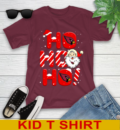 Arizona Cardinals NFL Football Ho Ho Ho Santa Claus Merry Christmas Shirt Youth T-Shirt 5