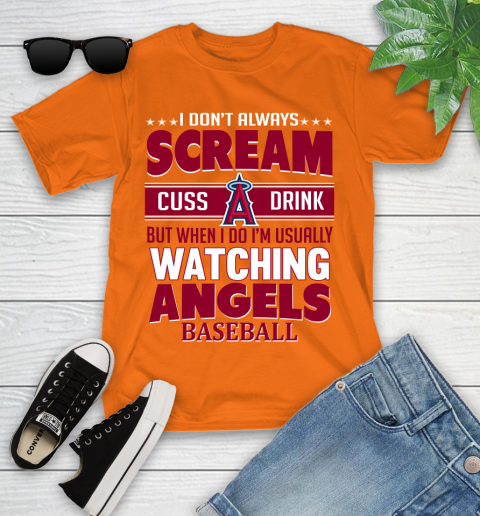Los Angeles Angels MLB I Scream Cuss Drink When I'm Watching My Team Youth T-Shirt 9