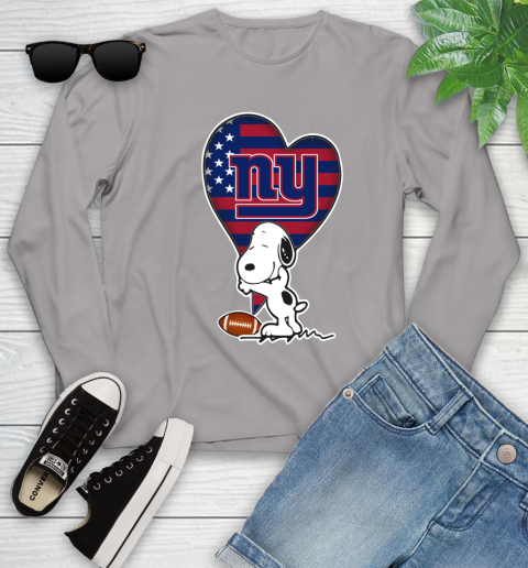 New York Giants NFL Football The Peanuts Movie Adorable Snoopy Youth Long Sleeve 5