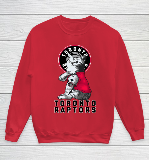 NBA Basketball My Cat Loves Toronto Raptors Youth Sweatshirt 7