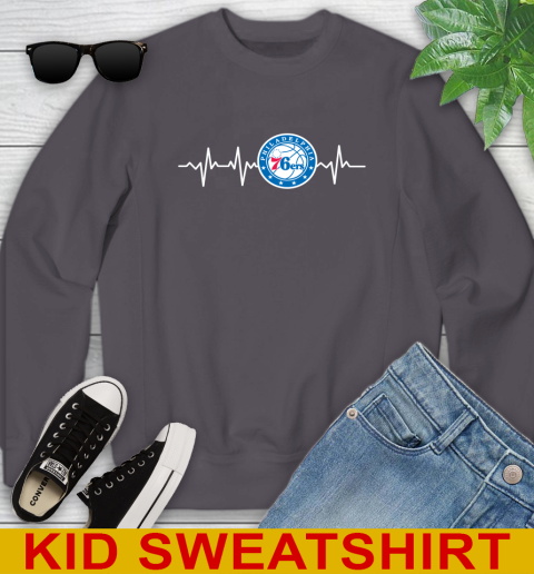 Philadelphia 76ers NBA Basketball Heart Beat Shirt Youth Sweatshirt 5