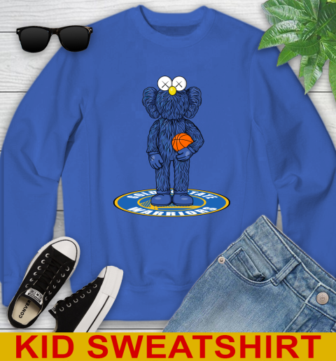 NBA Basketball Golden State Warriors Kaws Bff Blue Figure Shirt Youth Sweatshirt 7