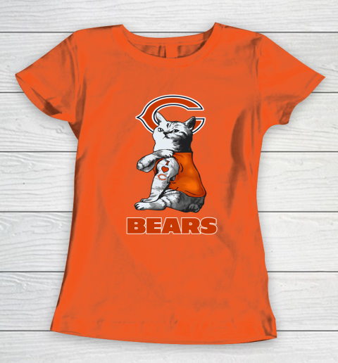 NFL Football My Cat Loves Chicago Bears Women's T-Shirt 3