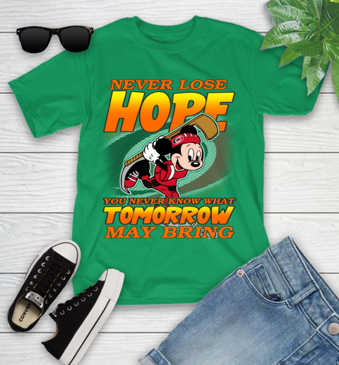 Carolina Hurricanes NHL Hockey ootball Mickey Disney Never Lose Hope Youth T-Shirt 8