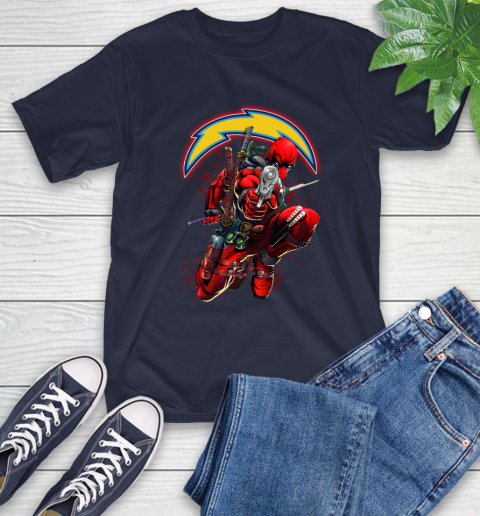 NFL Deadpool Marvel Comics Sports Football Los Angeles Chargers T-Shirt 4