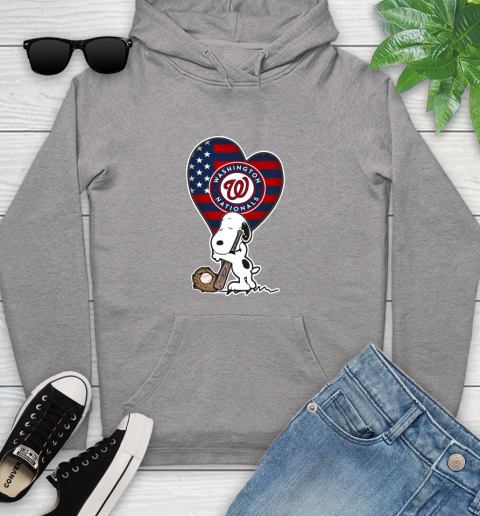 Washington Nationals MLB Baseball The Peanuts Movie Adorable Snoopy Youth Hoodie 6