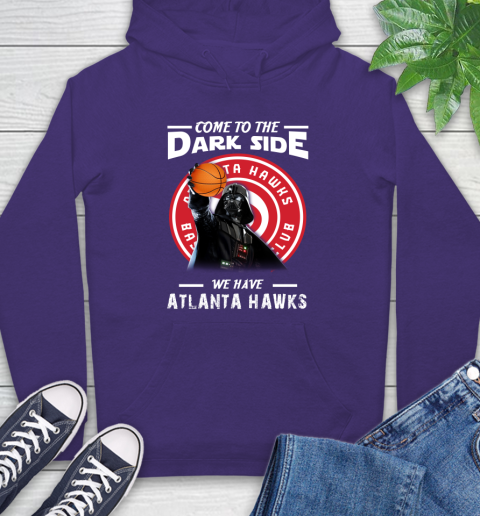 NBA Come To The Dark Side We Have Atlanta Hawks Star Wars Darth Vader Basketball Hoodie 5