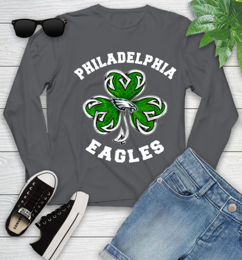 NFL Philadelphia Eagles Three Leaf Clover St Patrick's Day Football Sports Youth Long Sleeve 9