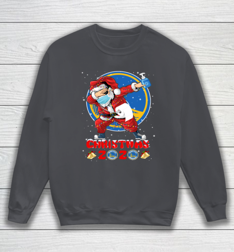 Golden State Warriors Funny Santa Claus Dabbing Christmas 2020 NBA Sweatshirt 4