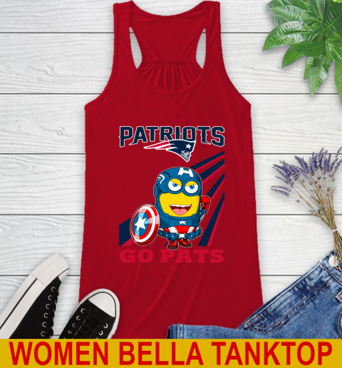 NFL Football New England Patriots Captain America Marvel Avengers Minion Shirt Racerback Tank 4