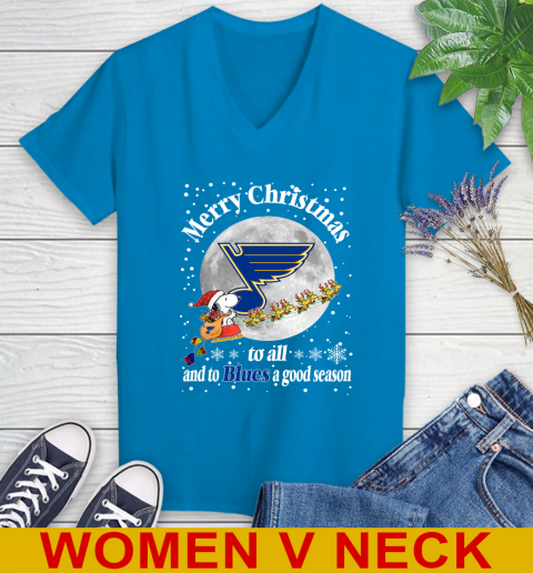 St.Louis Blues Merry Christmas To All And To Blues A Good Season NHL Hockey Sports Women's V-Neck T-Shirt 7