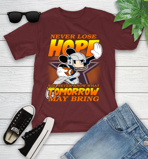 Dallas Cowboys NFL Football Mickey Disney Never Lose Hope Youth T-Shirt 14