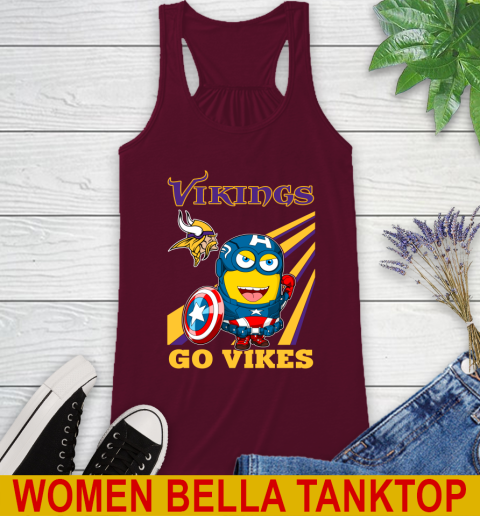 NFL Football Minnesota Vikings Captain America Marvel Avengers Minion Shirt Racerback Tank 2