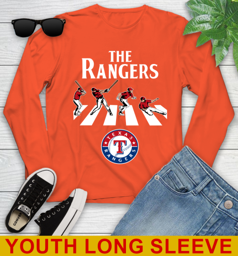 MLB Baseball Texas Rangers The Beatles Rock Band Shirt Youth Long Sleeve 3