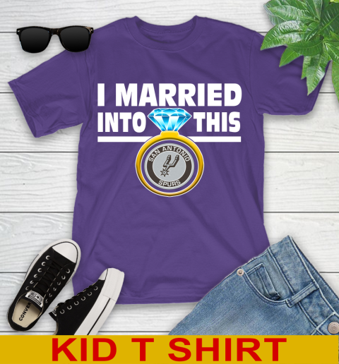 San Antonio Spurs NBA Basketball I Married Into This My Team Sports Youth T-Shirt 3