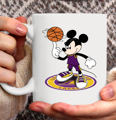 NBA Basketball Los Angeles Lakers Cheerful Mickey Disney Shirt Ceramic Mug 15oz 2