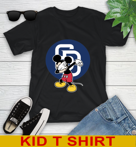 San Diego Padres MLB Baseball Dabbing Mickey Disney Sports Youth T-Shirt 2