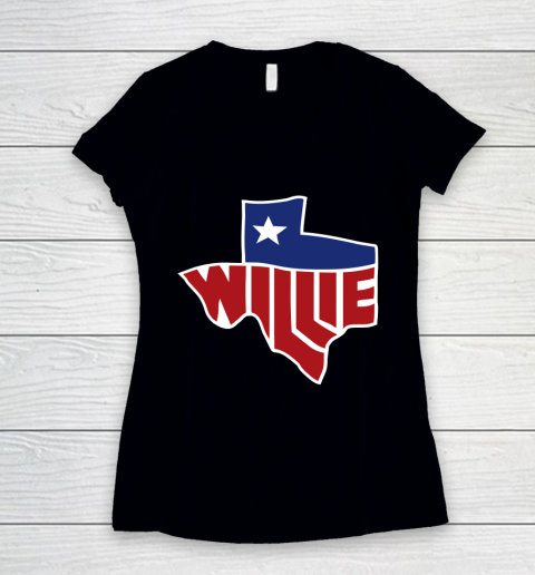 Willie Nelson shirt Willie's Texas Women's V-Neck T-Shirt