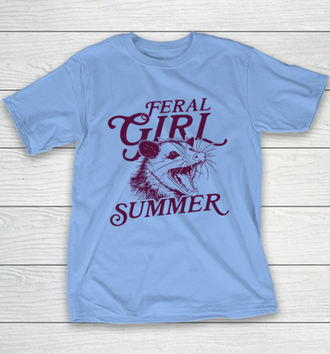 Feral Girl Summer Opossum Vintage Youth T-Shirt 8