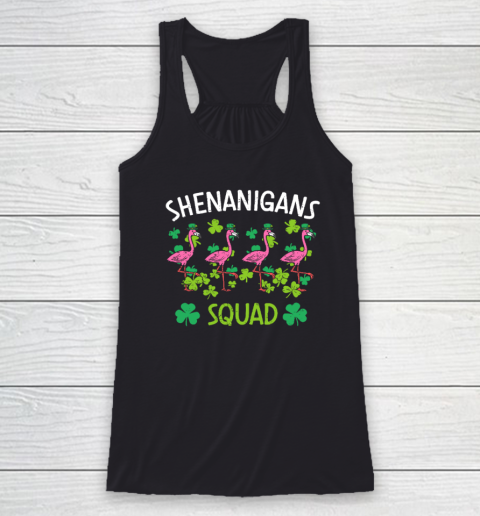 Shenanigans Squad Irish Flamingo St Patricks Day Bird Animal Racerback Tank