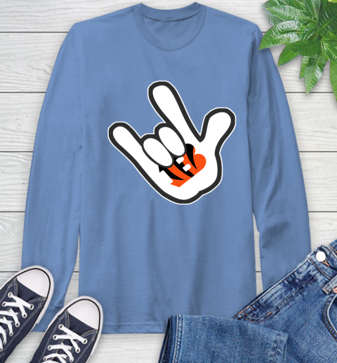 Cincinnati Bengals NFL Football Mickey Rock Hand Disney Long Sleeve T-Shirt 11