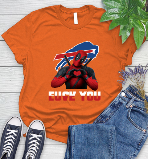 NHL Buffalo Bills Deadpool Love You Fuck You Football Sports Women's T-Shirt 3