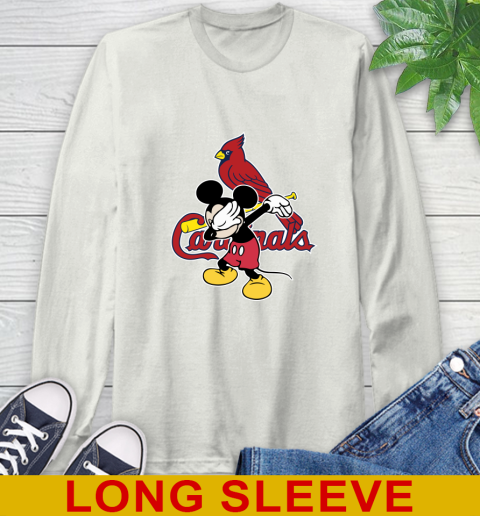 St.Louis Cardinals MLB Baseball Dabbing Mickey Disney Sports Long Sleeve T-Shirt 12
