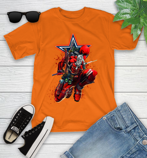 NFL Deadpool Marvel Comics Sports Football Dallas Cowboys Youth T-Shirt 7