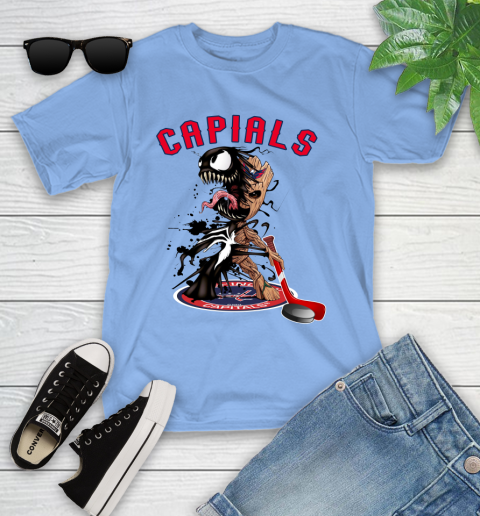 NHL Washington Capitals Hockey Venom Groot Guardians Of The Galaxy Youth T-Shirt 11