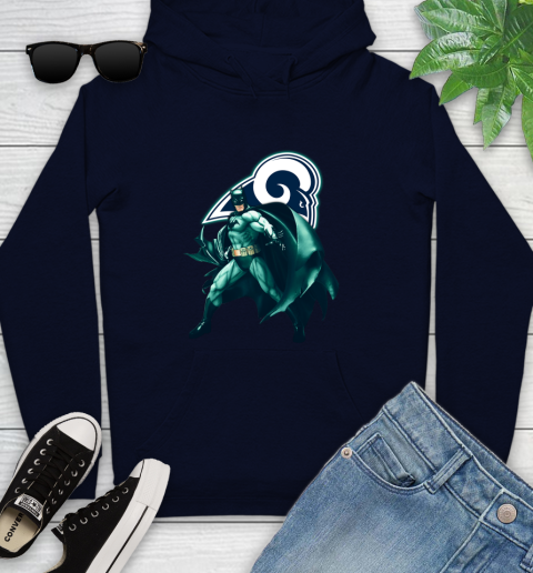 NFL Batman Football Sports Los Angeles Rams Youth Hoodie 4