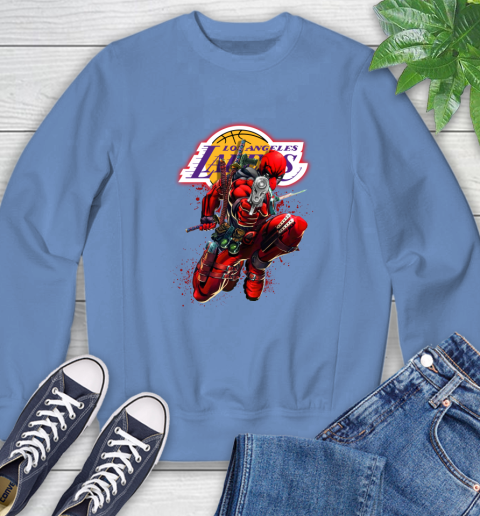 NBA Deadpool Marvel Comics Sports Basketball Los Angeles Lakers Sweatshirt 11