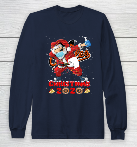 Baltimore Orioles Funny Santa Claus Dabbing Christmas 2020 MLB Long Sleeve T-Shirt 2