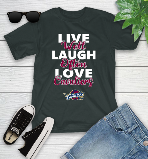 NBA Basketball Cleveland Cavaliers Live Well Laugh Often Love Shirt Youth T-Shirt 5