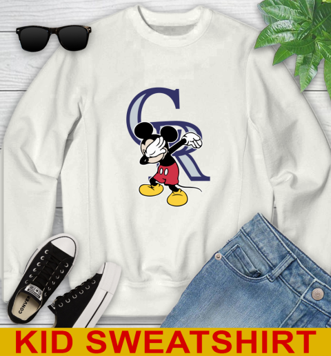 Colorado Rockies MLB Baseball Dabbing Mickey Disney Sports Youth Sweatshirt