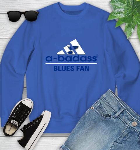NHL A Badass St.Louis Blues Fan Adidas Hockey Sports Youth Sweatshirt 7