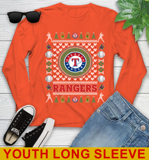 Texas Rangers Merry Christmas MLB Baseball Loyal Fan Youth Long Sleeve 3