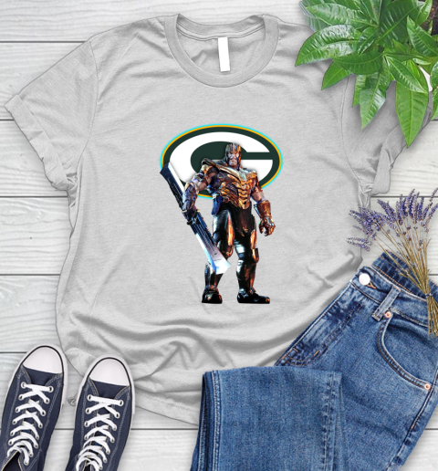 NFL Thanos Gauntlet Avengers Endgame Football Green Bay Packers Women's T-Shirt