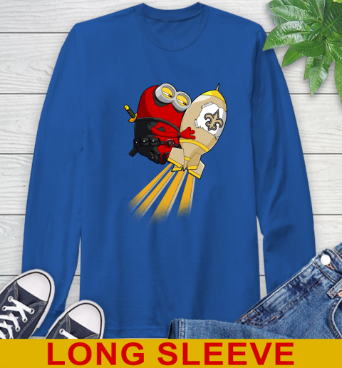 NFL Football New Orleans Saints Deadpool Minion Marvel Shirt Long Sleeve T-Shirt 11