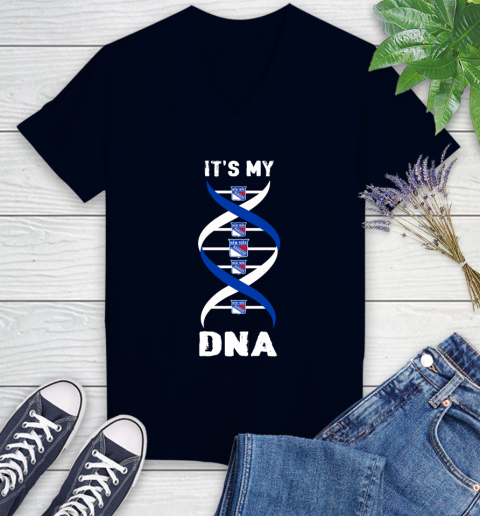 New York Rangers NHL Hockey It's My DNA Sports Women's V-Neck T-Shirt 3 New York Rangers NHL Hockey It's My DNA Sports Women's V-Neck T-Shirt - Image 3
