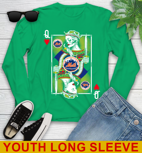 MLB Baseball New York Mets The Queen Of Hearts Card Shirt Youth Long Sleeve 7