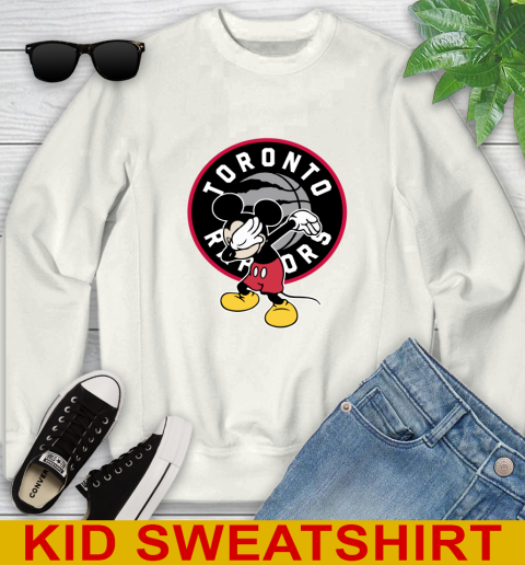 Toronto Raptors NBA Basketball Dabbing Mickey Disney Sports Youth Sweatshirt